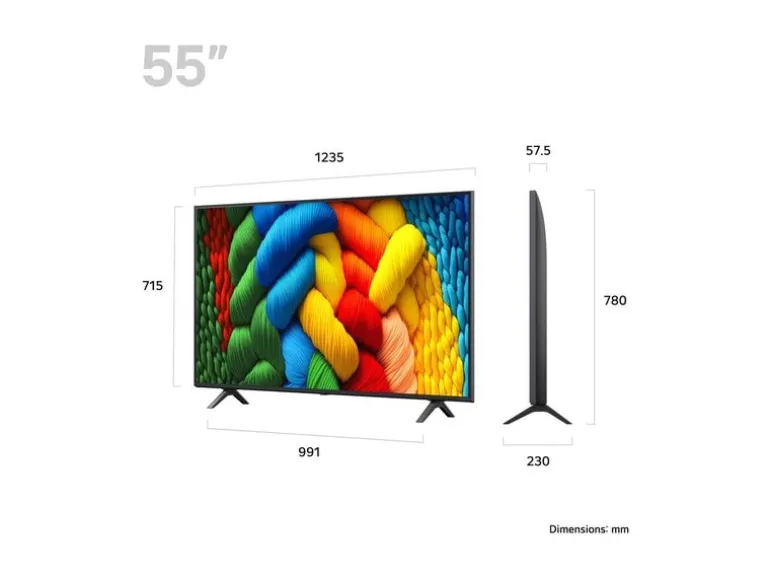 LG TV 55NANO80A6B 55", 3840 x 2160 (Ultra HD 4K), LED-LCD