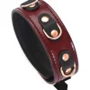 LiebeSeelen Halsfessel mit Leine Wine Red