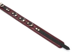 LiebeSeelen Halsfessel mit Leine Wine Red