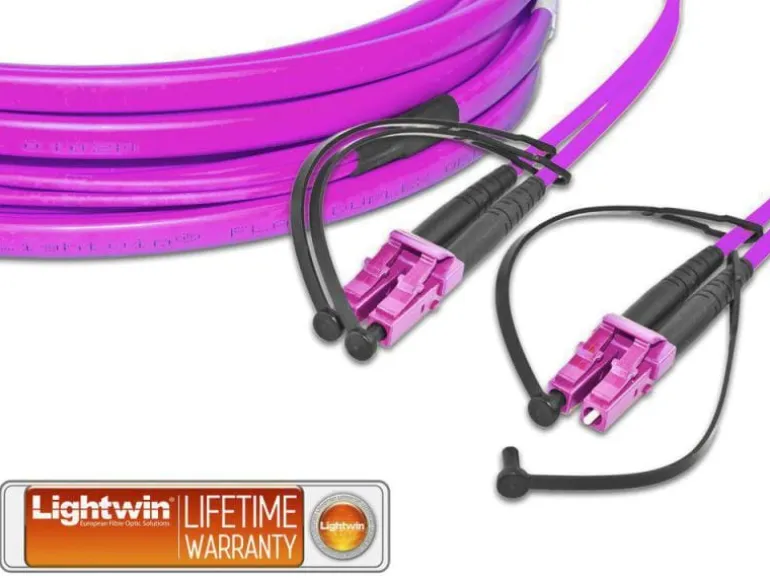Lightwin LWL-Patchkabel Multimode LC – LC, OM4, Duplex, 1 m