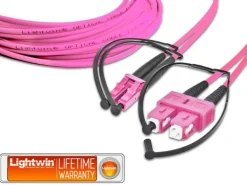 Lightwin LWL-Patchkabel Multimode LC – SC, OM4, Duplex, 1 m