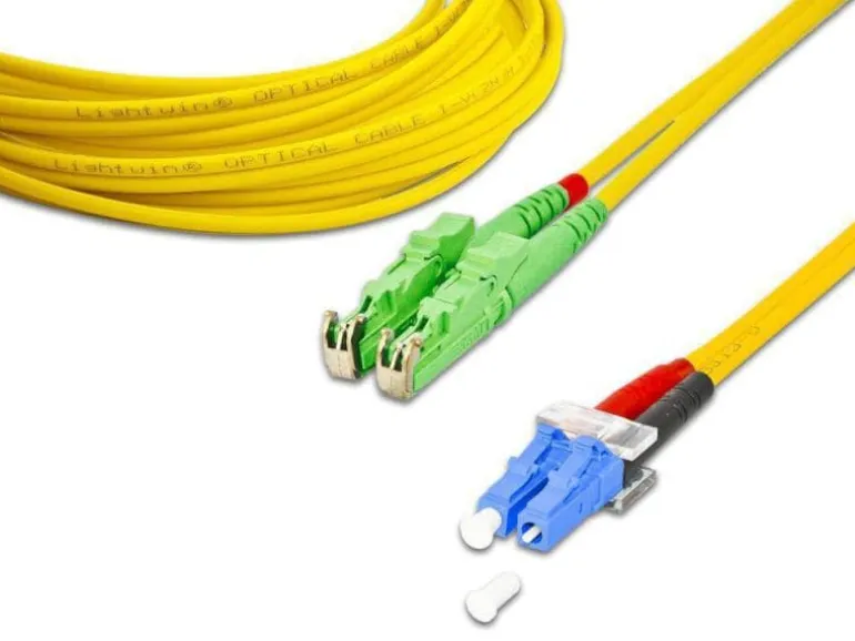Lightwin LWL-Patchkabel Singlemode E2000/APC – LC, OS2, Duplex, 3 m