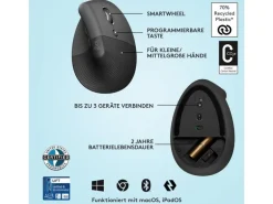 Logitech Ergonomische Maus Lift Graphite