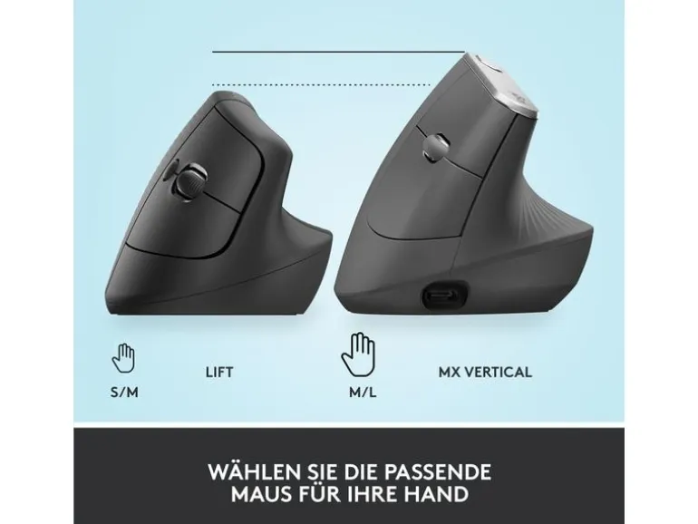 Logitech Ergonomische Maus Lift Graphite