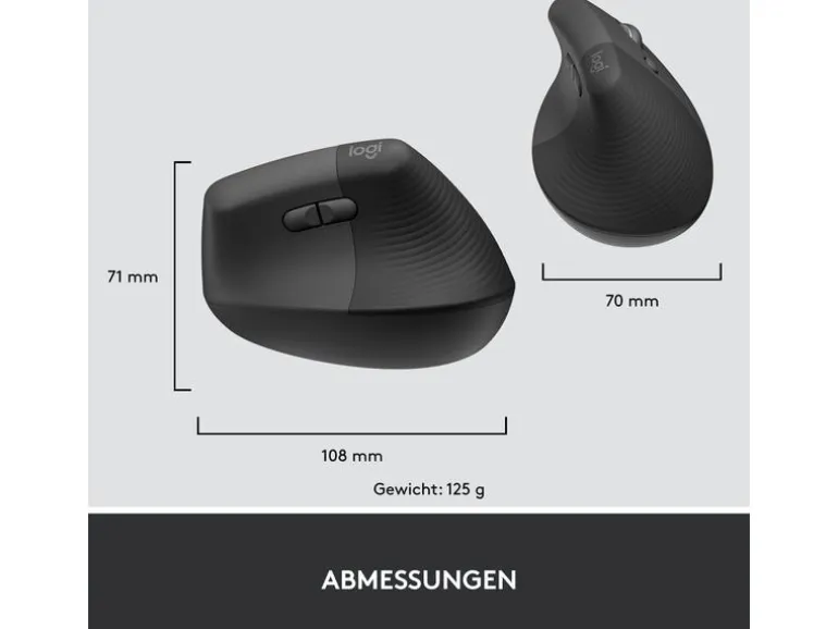 Logitech Ergonomische Maus Lift for Business Graphite