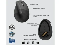 Logitech Ergonomische Maus Lift for Business Graphite