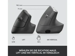 Logitech Ergonomische Maus Lift for Business Graphite