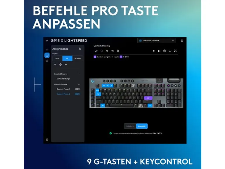 Logitech Gaming-Tastatur G915 X Lightspeed GL Tactile