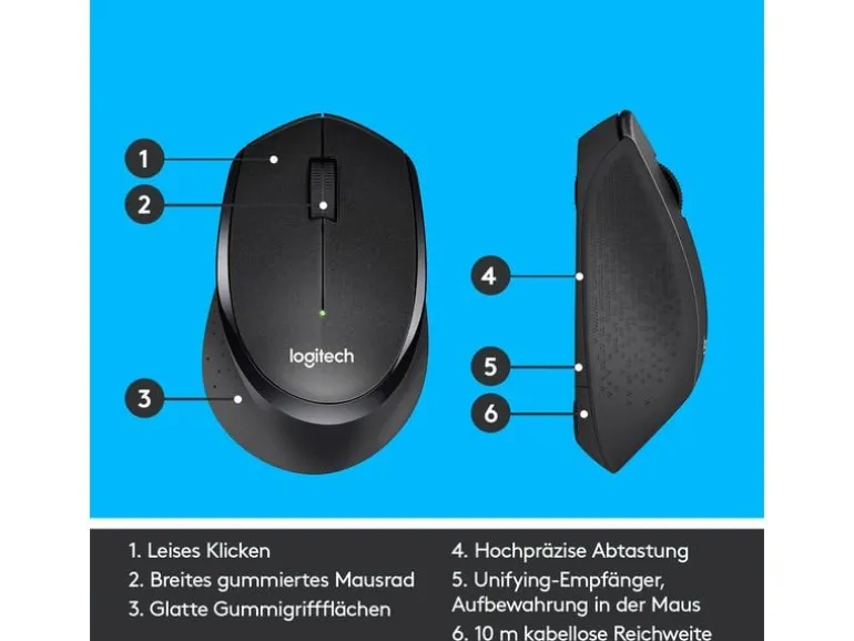 Logitech Maus M330 Silent Plus schwarz