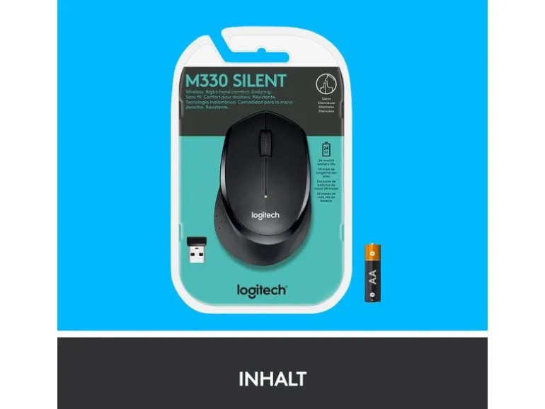 Logitech Maus M330 Silent Plus schwarz