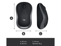 Logitech Maus M185 Wireless grau