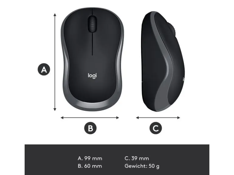 Logitech Maus M185 Wireless grau