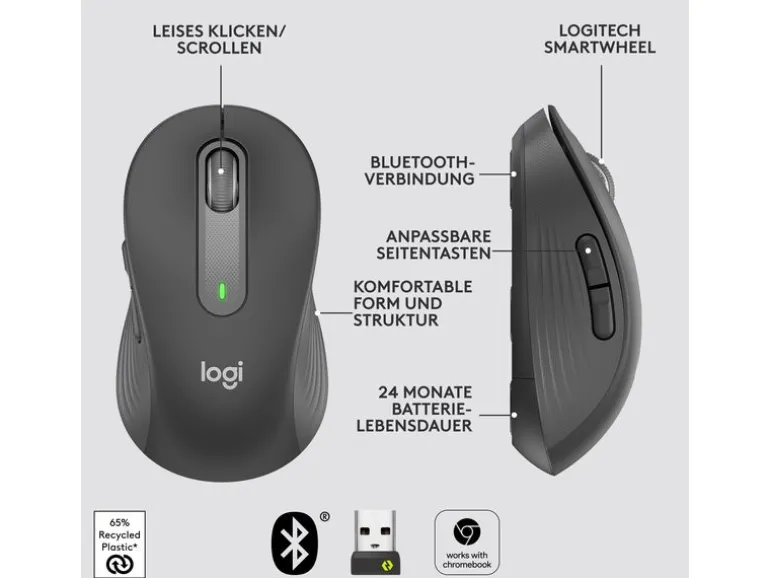 Logitech Maus Signature M650 L Graphite
