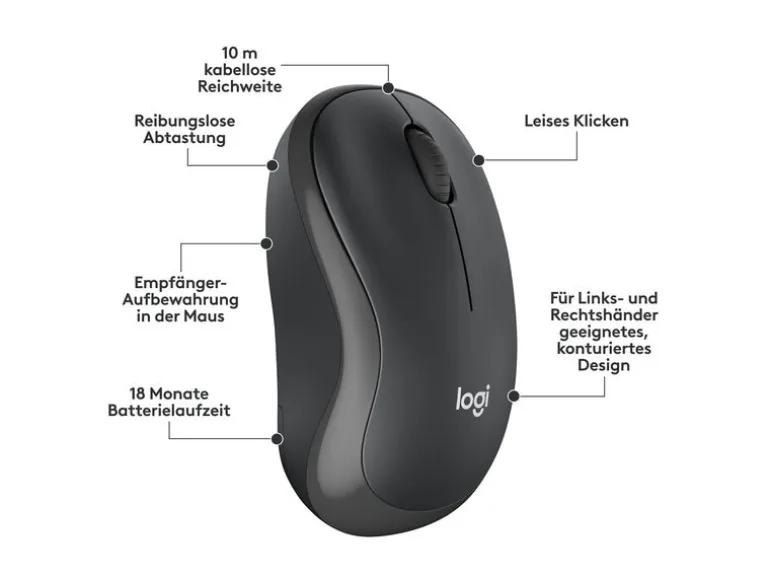 Logitech MK295 SilentTouch Wifi QWERTZ (CH) Schwarz/Graphit