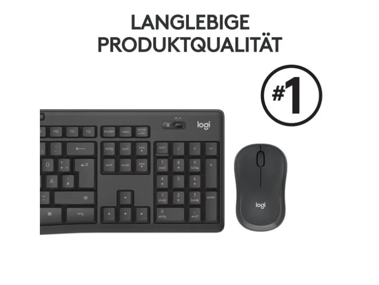 Logitech MK295 SilentTouch Wifi QWERTZ (CH) Schwarz/Graphit