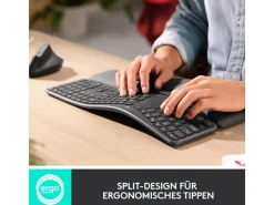 Logitech Tastatur Ergo K860 QWERTZ (CH), Schwarz/Graphit