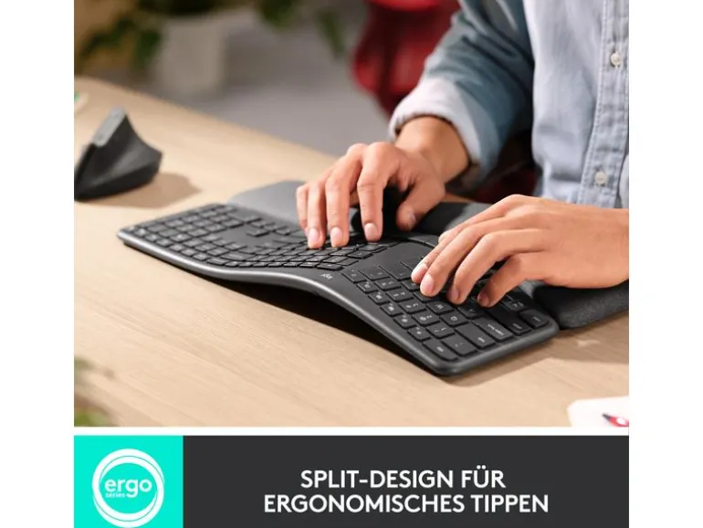 Logitech Tastatur Ergo K860 QWERTZ (CH), Schwarz/Graphit