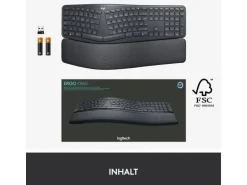 Logitech Tastatur Ergo K860 QWERTZ (CH), Schwarz/Graphit