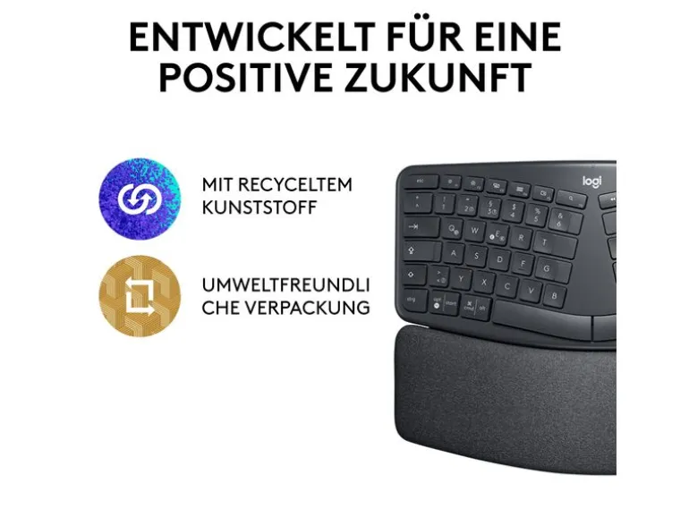 Logitech Tastatur Ergo K860 QWERTZ (CH), Schwarz/Graphit