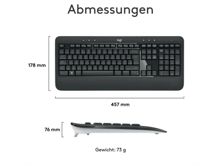 Logitech Tastatur-Maus-Set MK540 Advanced CH-Layout, für Windows