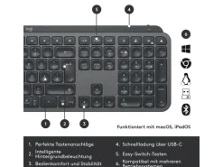 Logitech Tastatur-Maus-Set MX Keys Combo for Business 2. Gen