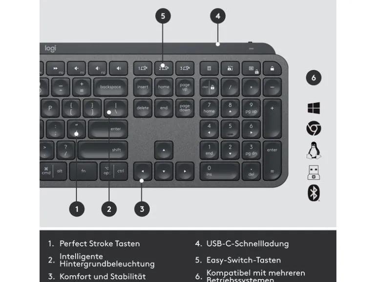 Logitech Tastatur Mx Keys for Business