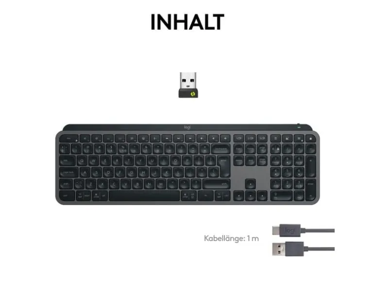 Logitech Tastatur MX Keys S Plus CH-Layout mit Handgelenkauflage