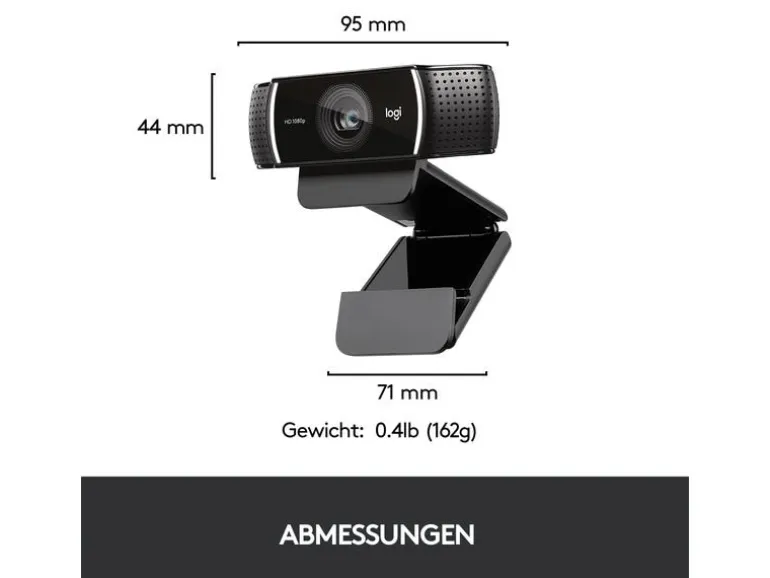 Logitech Webcam C922 Pro Stream , mit Stativ, Full-HD 1080p, USB