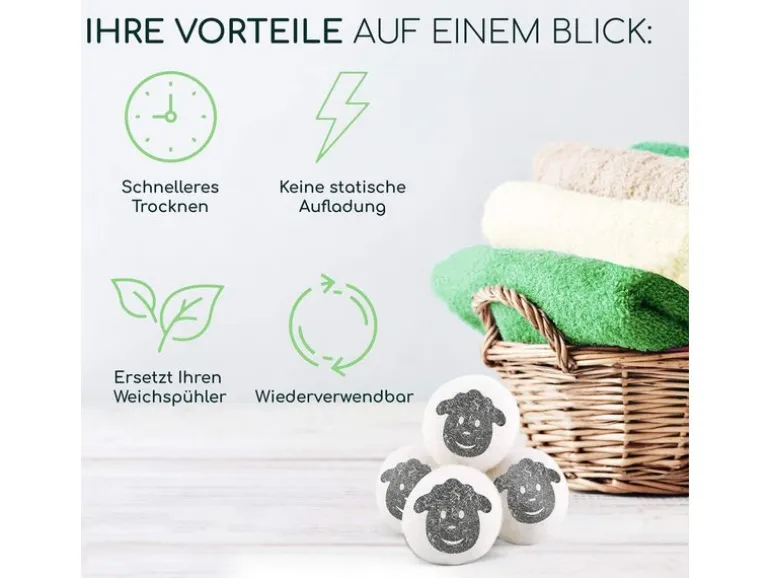 Luana Rose Trocknerbälle, Weiss, 6er-Set