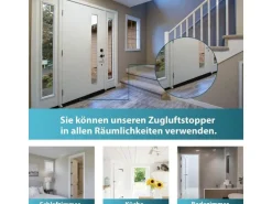 Luana Rose Zugluftstopper, Schwarz, 2er-Set