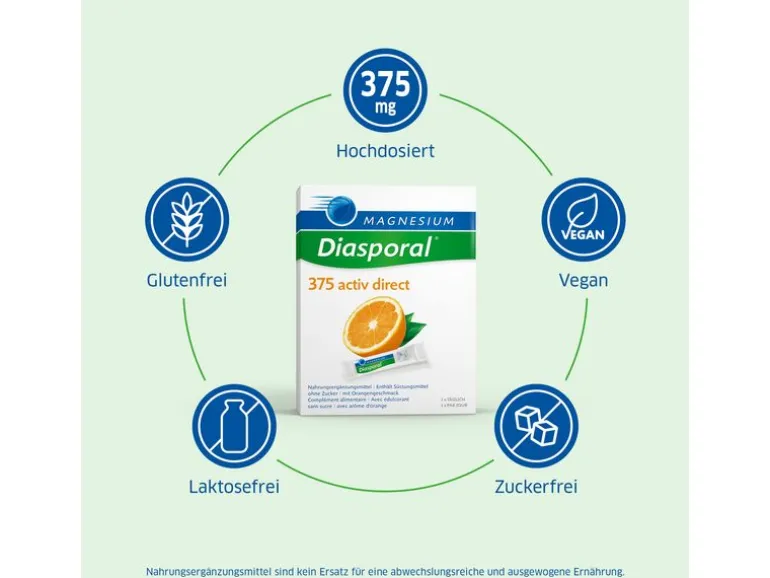 Magnesium Diasporal 375 Activ Direct Orange 60 Sticks