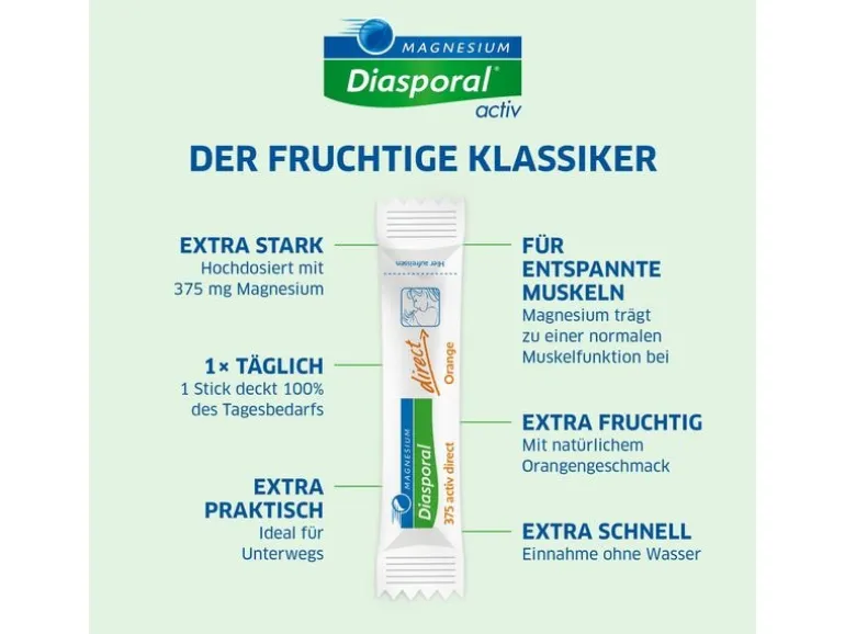 Magnesium Diasporal 375 Activ Direct Orange 60 Sticks