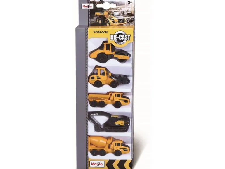 Maisto Volvo 3" Metall Baufahrzeuge 5er Set 1:72