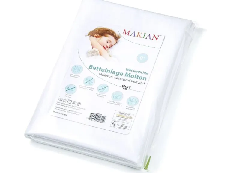 MAKIAN Matratzenschutz Molton, 1-er Pack 60 x 120 cm, Weiss