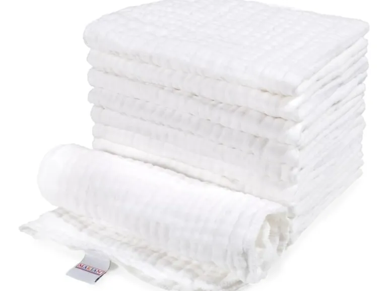 MAKIAN Mulltuch 10-er Pack 35 x 50 cm, Weiss