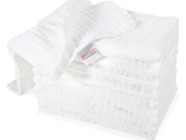 MAKIAN Mulltuch 10-er Pack 35 x 50 cm, Weiss