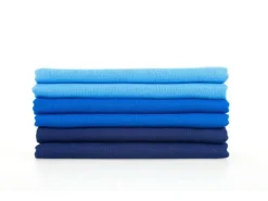 MAKIAN Mulltuch 6-er Set 80 x 80 cm Blau uni