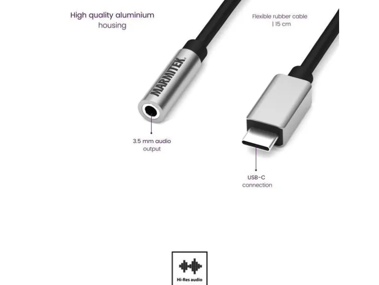 Marmitek Audio-Adapter Connect USB-C > Audio USB-C - 3.5 mm Klinke