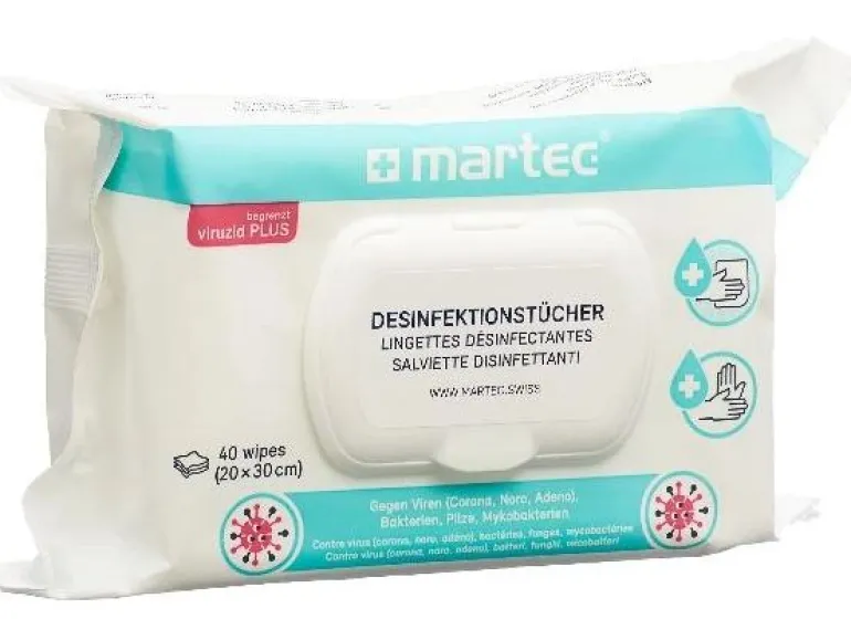 Martec Desinfektionstücher für die Hände mit Aloe Vera 40 Stück
