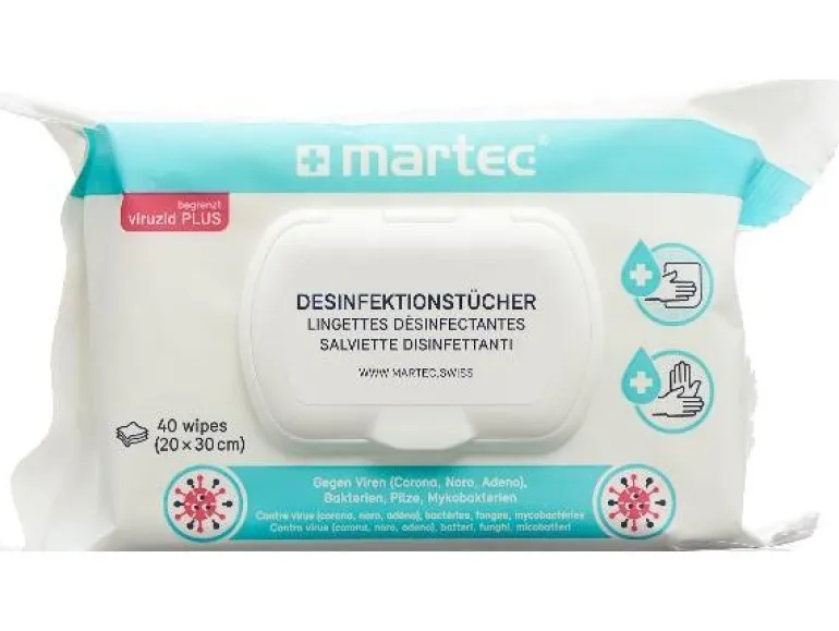 Martec Desinfektionstücher für die Hände mit Aloe Vera 40 Stück
