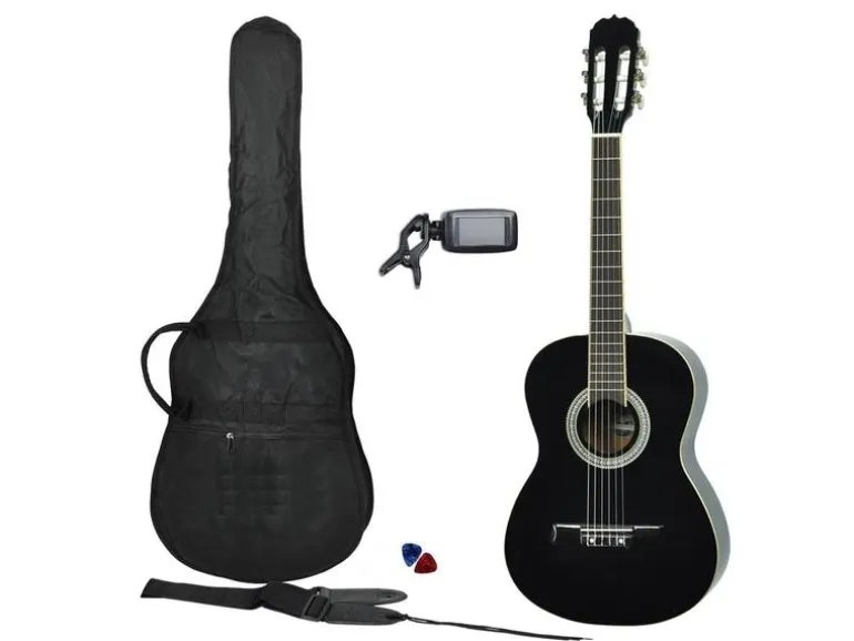 MAX Akustikgitarre SoloArt Set Schwarz