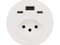 Max Hauri Anschlussfeld Einbau Weiss 1x Typ 13 USB-A/C 25W USB-C Daten