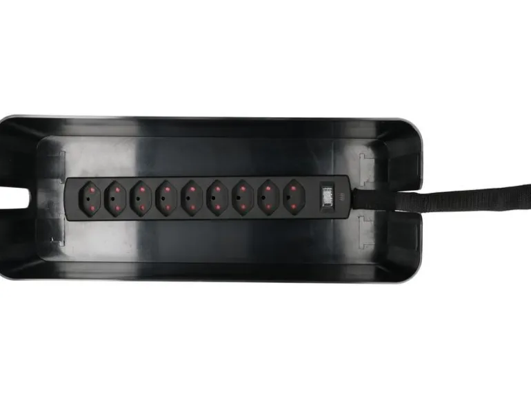 Max Hauri Kabelbox mit Steckerleiste 9x T13 Schwarz