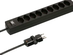 Max Hauri Kabelbox mit Steckerleiste 9x T13 Schwarz