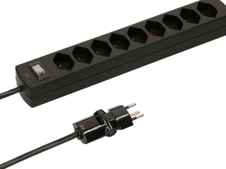 Max Hauri Kabelbox mit Steckerleiste 9x T13 Schwarz