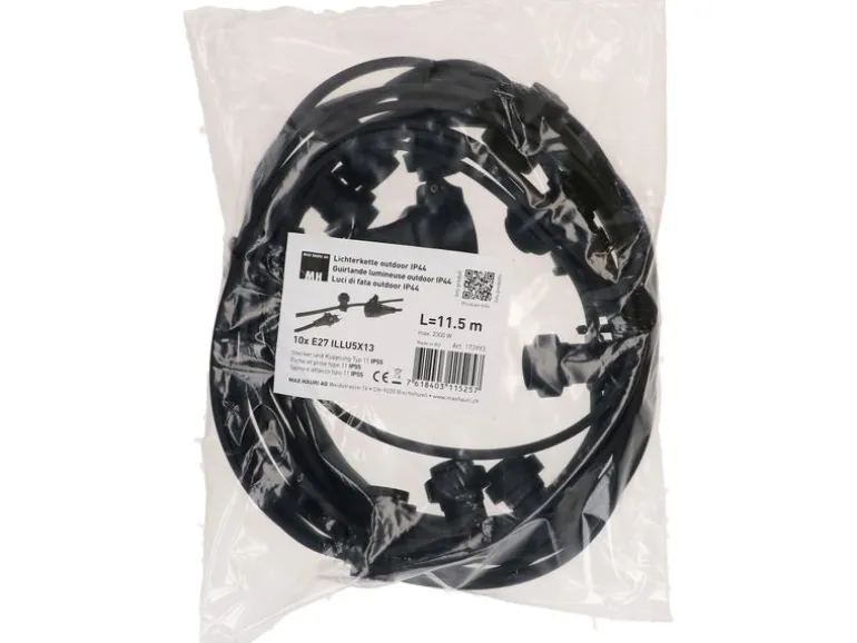 Max Hauri Lichterkette outdoor 10x E27 ILLU5 x 13 L=11.5m Typ 11 IP55