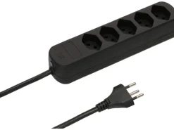 Max Hauri Steckdosenleiste Basic-Line, 5x T13, 5 m, Schwarz