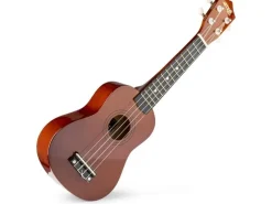 MAX Ukulele UKEY Set Soprano Dunkel Natur 21 Zoll