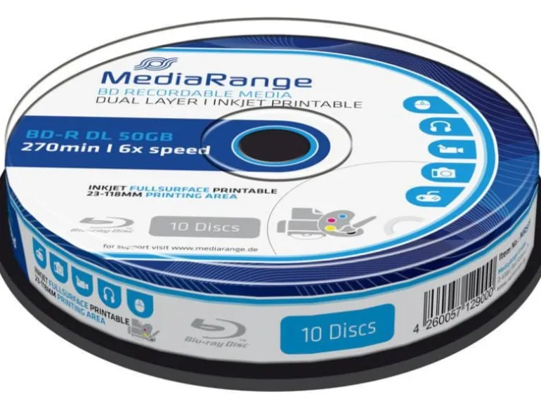 MediaRange BD-R 50 GB, Spindel (10 Stück)