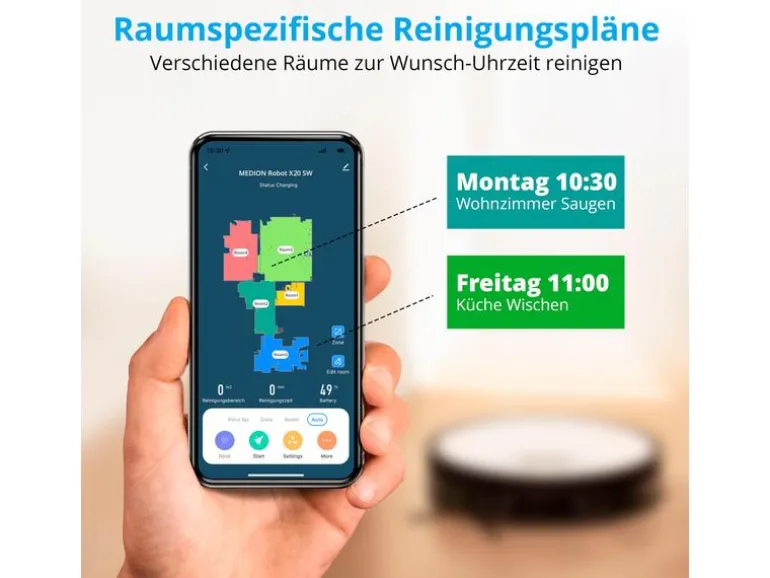 Medion Saugroboter X20 mit Absaugstation